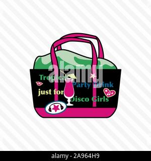 Sports, voyages, sac de sport, piscine de stockage pliant package, la femme et l'homme d'accessoires. - Vector Illustration de Vecteur