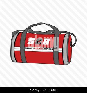 Sports, voyages, sac de sport, piscine de stockage pliant package, la femme et l'homme d'accessoires. - Vector Illustration de Vecteur