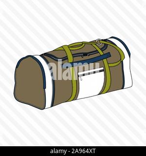 Sports, voyages, sac de sport, piscine de stockage pliant package, la femme et l'homme d'accessoires. - Vector Illustration de Vecteur