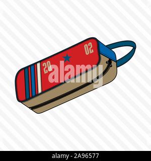 Sports, voyages, sac de sport, piscine de stockage pliant package, la femme et l'homme d'accessoires. - Vector Illustration de Vecteur