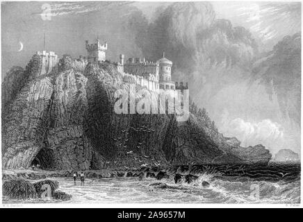 Une gravure du château de Colzean (Culzean), Ayrshire, Écosse UK scanné à haute résolution à partir d'un livre imprimé en 1859.Je pensais libre de droits d'auteur. Banque D'Images