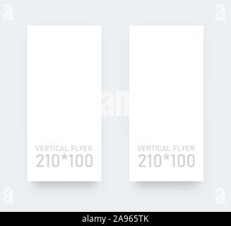 Vecteur Vertical blank flyer 210 100 forme verticale vector illustration. Papier blanc maquette réaliste. Illustration de Vecteur
