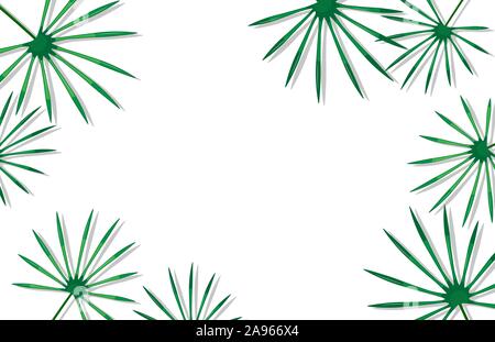 Beuatiful cadre pour les médias sociaux avec des feuilles de palmier. Modèle de publicité. Vector illustration Illustration de Vecteur
