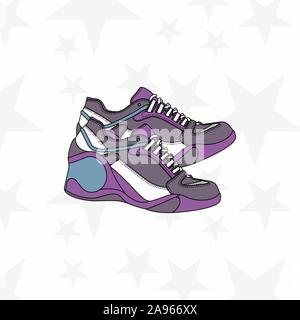 Chaussures pour homme ou femme. formateur, exécutant, occasionnels, chaussures de sport. Accessoires de sport. - Vector Illustration de Vecteur