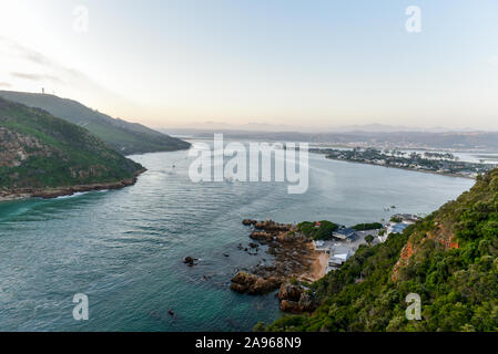 Lagon de Knysna et l'Île des loisirs sur la Garden Route, Western Cape, Afrique du Sud Banque D'Images