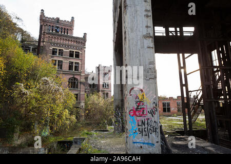 Mine de charbon fermées et abandonnées Hasard de Cheratte, Cheratte, Belgique Banque D'Images