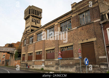 Mine de charbon fermées et abandonnées Hasard de Cheratte, Cheratte, Belgique Banque D'Images