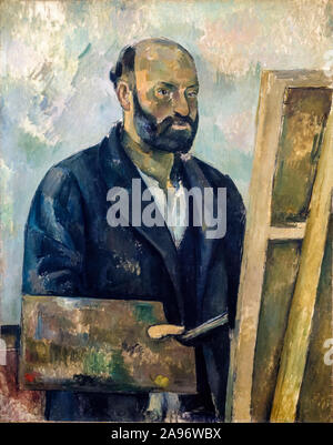 Paul Cézanne, Autoportrait avec palette, (portrait d'artiste), peinture, vers 1890 Banque D'Images