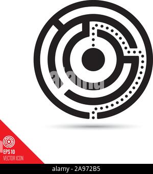 Icône glyphe labyrinthe résolu. Illustration vecteur symbole de réussite. Illustration de Vecteur