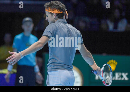 Londres, Royaume-Uni. 13 Nov, 2019. domiciliarie thiem, tau, lors de Nitto finale ATP Novak Djokovic Vs Dominic Thiem - ( Dominic Thiem ), les Internationaux de tennis à Londres, Royaume-Uni, le 13 novembre 2019 - LPS/Roberto Zanettin Crédit : Roberto Zanettin/LPS/ZUMA/Alamy Fil Live News Banque D'Images