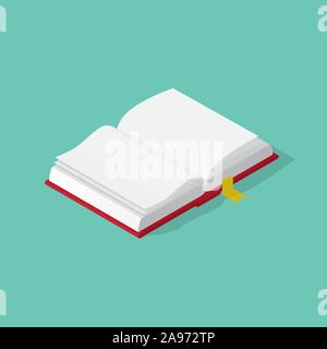 Design plat isométrique livre ouvert sur teal background vector illustration Illustration de Vecteur