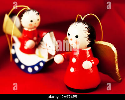 Anges de Noël en bois Banque D'Images