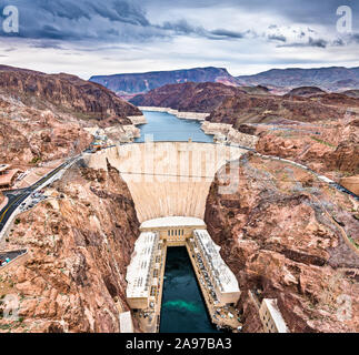 Le Barrage Hoover sur le fleuve Colorado, ETATS UNIS Banque D'Images