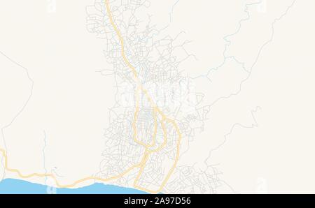 Version imprimable Plan de Boma, en République démocratique du Congo. Modèle de carte pour un usage en entreprise. Illustration de Vecteur