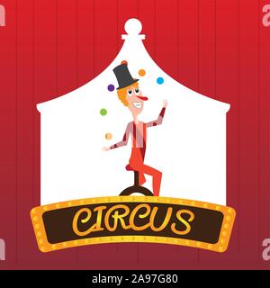 Clown jongleur de droit. Concept de cirque - Vector illustration Illustration de Vecteur