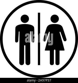 Toilettes signer vector illustration. Design plat, simplement pour logo, objets et icônes. De bain pour hommes, femmes, mesdames, messieurs. Illustration de Vecteur