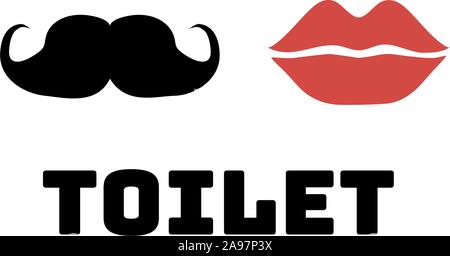 Toilettes signer vector illustration. Design plat, simplement pour logo, objets et icônes. De bain pour hommes, femmes, mesdames, messieurs. Illustration de Vecteur