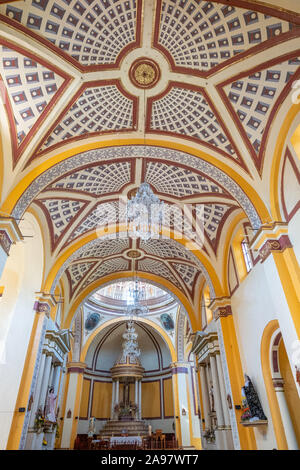 Intérieur de la Parroquia Santa María Magdalena église de Xico, Veracruz, Mexique. Banque D'Images