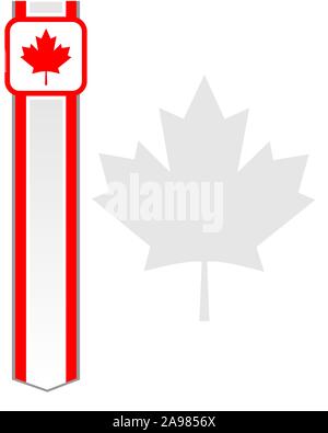 Symbolisme Drapeau canadien feuille rouge d'érable corner frame border Illustration de Vecteur