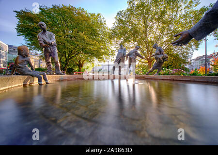 "Kreislauf des Geldes' Circulation de l'argent fontaine dans Aix-la-Chapelle, Allemagne Banque D'Images