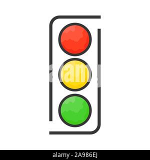 L'icône de feux de circulation - vecteur. L'icône de feu isolés. Feu de circulation dans l'icône de style plat. Feu de circulation du vecteur Illustration de Vecteur