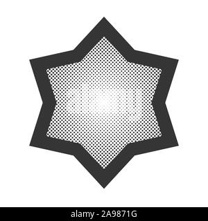 Étoile de David vecteur isolé. L'icône noire étoile de David. La religion en pointillé dans Star pop art design. Illustration de Vecteur