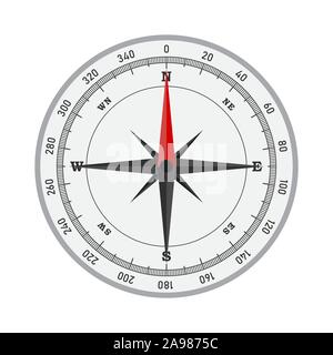 L'icône boussole - vecteur. Dans l'icône boussole style plat. L'icône de navigation compas. Rose des vents, rose des vents. Illustration de Vecteur