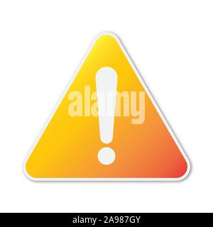 Danger ou Avertissement vecteur symbole. Autocollant papier isolé. Avertissement triangulaire symbole de danger isolé. Illustration de Vecteur