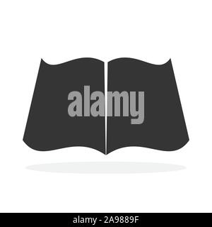Icône vecteur livre. L'icône de livre sur un fond blanc. Livre noir en style plat Illustration de Vecteur