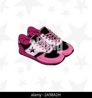 Chaussures pour homme ou femme. formateur, exécutant, occasionnels, chaussures de sport. Accessoires de sport. - Vector Illustration de Vecteur