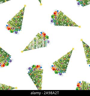 Arbre de Noël et cadeaux motif coloré Illustration de Vecteur