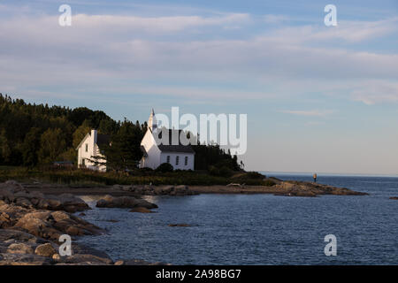 Chapelle McLaren dans la municipalité de Saint-Simeon (Port-au-Persil) au Québec, Canada. Banque D'Images