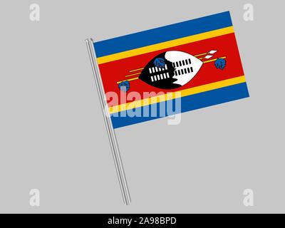 Beau drapeau national du Royaume d'Eswatini, savoir avant que le Swaziland. couleurs d'origine et de proportion. Vector illustration eps10 tout simplement, d'un titre Illustration de Vecteur