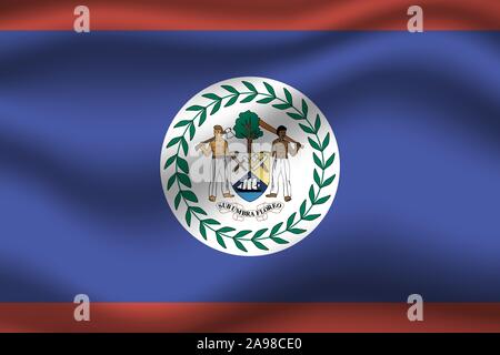 Drapeau national du Belize . couleurs d'origine et de proportion. Illustration vectorielle, simplement, en provenance de pays. Illustration de Vecteur