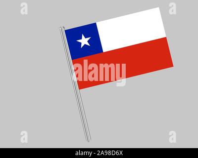 Drapeau national de la République du Chili. Les couleurs d'origine et de proportion. Illustration vectorielle, simplement, en provenance de pays. Illustration de Vecteur
