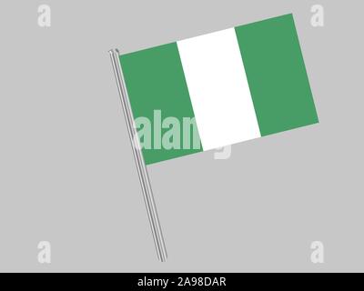 Drapeau national de la République fédérale du Nigéria. Les couleurs d'origine et de proportion. Vector illustration eps10 simplement, en provenance de pays. Illustration de Vecteur