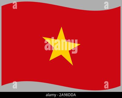 Beau drapeau national de la République socialiste du Vietnam, couleurs d'origine et de proportion. Vector illustration eps10 simplement, en provenance de pays. Illustration de Vecteur