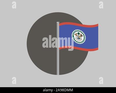 Drapeau national du Belize . couleurs d'origine et de proportion. Illustration vectorielle, simplement, en provenance de pays. Illustration de Vecteur