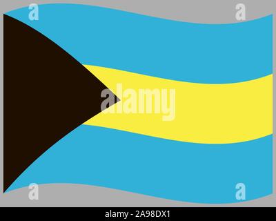 Drapeau national du Commonwealth des Bahamas . couleurs d'origine et de proportion. Illustration vectorielle, simplement, en provenance de pays. Illustration de Vecteur