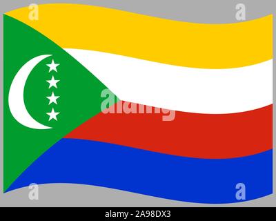 Drapeau national de Comores . couleurs d'origine et de proportion. Illustration vectorielle, simplement, en provenance de pays. Illustration de Vecteur