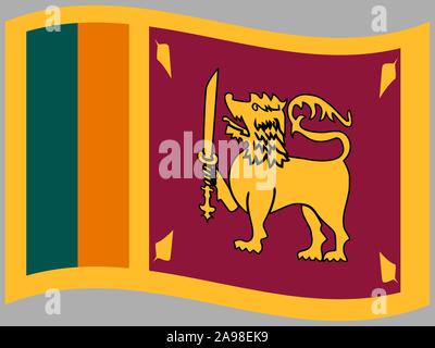 Beau drapeau national de la République socialiste démocratique de Sri Lanka. Les couleurs d'origine et de proportion. Vector illustration eps10 tout simplement, à partir de pays Illustration de Vecteur