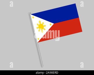 Beau drapeau national de la République de Philippines. Les couleurs d'origine et de proportion. Vector illustration eps10 simplement, en provenance de pays. Illustration de Vecteur