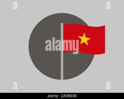 Beau drapeau national de la République socialiste du Vietnam, couleurs d'origine et de proportion. Vector illustration eps10 simplement, en provenance de pays. Illustration de Vecteur