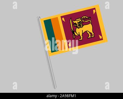 Beau drapeau national de la République socialiste démocratique de Sri Lanka. Les couleurs d'origine et de proportion. Vector illustration eps10 tout simplement, à partir de pays Illustration de Vecteur