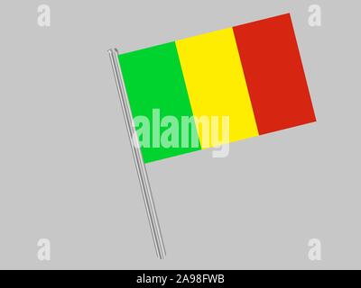 Drapeau national de la République du Mali. les couleurs d'origine et de proportion. Vector illustration eps10 simplement, en provenance de pays. Illustration de Vecteur