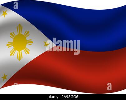 Beau drapeau national de la République de Philippines. Les couleurs d'origine et de proportion. Vector illustration eps10 simplement, en provenance de pays. Illustration de Vecteur