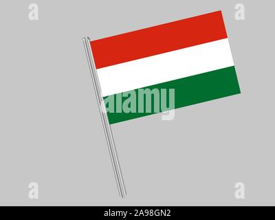 Drapeau national de la Hongrie. couleurs d'origine et de proportion. Illustration vectorielle, simplement, en provenance de pays. Illustration de Vecteur