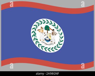 Drapeau national du Belize . couleurs d'origine et de proportion. Illustration vectorielle, simplement, en provenance de pays. Illustration de Vecteur