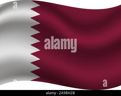 Beau drapeau national de l'État du Qatar . couleurs d'origine et de proportion. Vector illustration eps10 simplement, en provenance de pays. Illustration de Vecteur