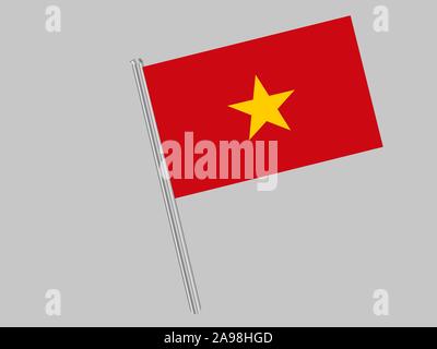 Beau drapeau national de la République socialiste du Vietnam, couleurs d'origine et de proportion. Vector illustration eps10 simplement, en provenance de pays. Illustration de Vecteur